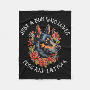 Duitse herder moeder die van honden en Tattoos hou Fleece Deken