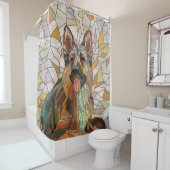 Duitse herder - Mozaïek kunst Douchegordijn (In situ)