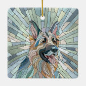 Duitse herder - Mozaïek kunst Keramisch Ornament (Achterkant)