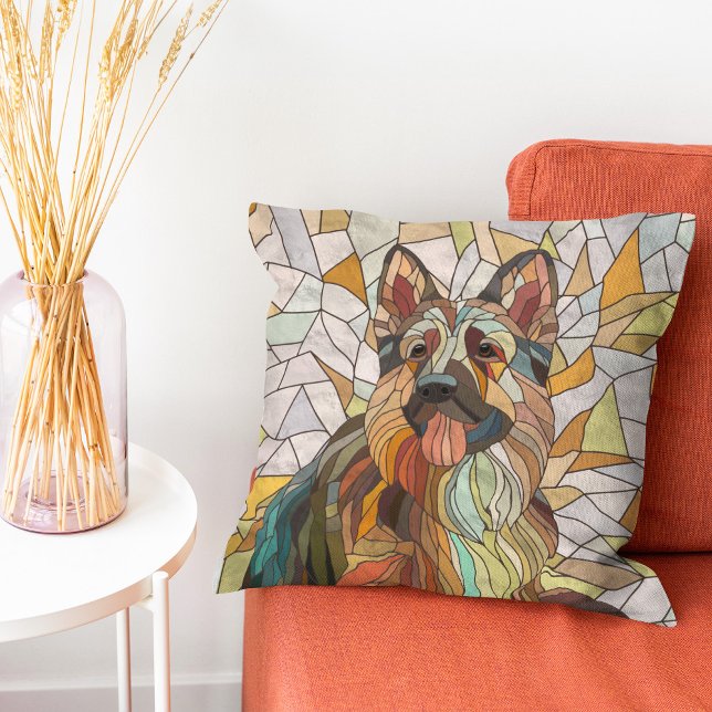 Duitse herder - Mozaïek kunst Kussen (Creator heeft geüpload)
