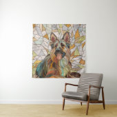 Duitse herder - Mozaïek kunst Wandkleed (In situ)