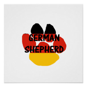 Duitse herder naam poot Duitsland-vlag poot Perfect Poster