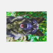 Duitse herder olie schilderij portret fleece deken (Voorkant (Horizontaal))