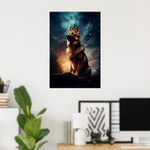 Duitse herder onder stormachtige hemel poster (Thuiskantoor)