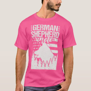 Duitse herder oom Amerikaanse vlag T-shirt