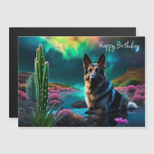 Duitse herder op een Alien World Verjaardag (Voorkant / Achterkant)