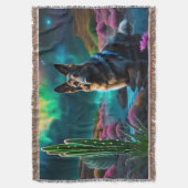 Duitse herder op een buitenaardse wereld deken (Voorkant Verticaal)