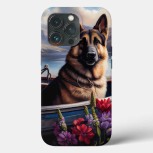 Duitse Herder op een Peddel: Een Schitterend Avont iPhone 13 Pro Hoesje