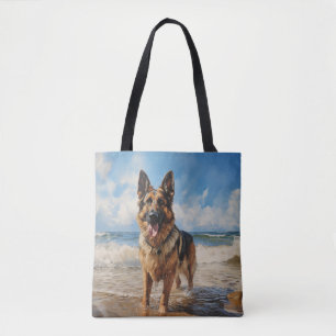 Duitse herder op het strand draagtas