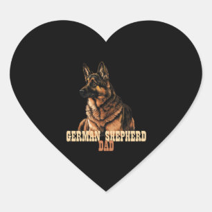 Duitse herder papa, GSD eigenaar papa Hart Sticker