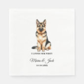 Duitse Herder Pet Bruiloft Volledige Kleur Servet (Voorkant)