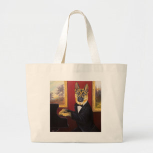 Duitse herder Piano Waltz Grote Tote Bag