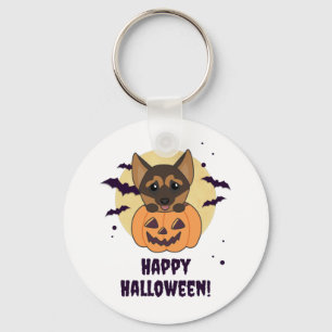 Duitse herder pompoen honden blij Halloween Keych Sleutelhanger