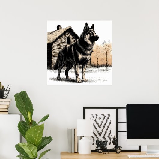 Duitse Herder Poster (Thuiskantoor)
