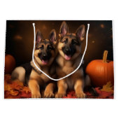 Duitse Herder Puppy Herfst Delight Pompoen Groot Cadeauzakje (Voorkant)