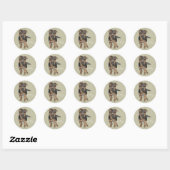 Duitse herder puppy tekening ronde sticker (Vel)