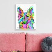 Duitse herder regenboog hond schilderen canvas afdruk (Insitu (Woonkamer))