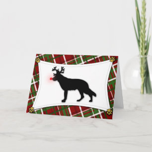 Duitse herder rendier kerst Kaart