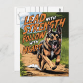 duitse herder rennen met hart briefkaart (Voorkant / Achterkant)