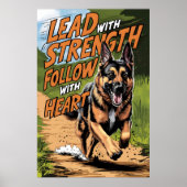 duitse herder rennen met hart poster (Voorkant)