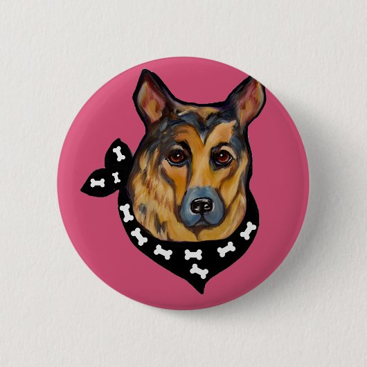DUITSE HERDER RONDE BUTTON 5,7 CM (Voorkant)