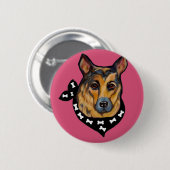 DUITSE HERDER RONDE BUTTON 5,7 CM (Voorkant /achterkant)