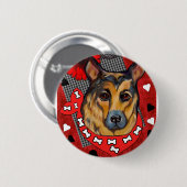 DUITSE HERDER RONDE BUTTON 5,7 CM (Voorkant /achterkant)