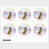 Duitse Herder Ronde Sticker (Vel)