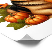 Duitse herder rust met pompoenen en bloemen poster (Hoek)