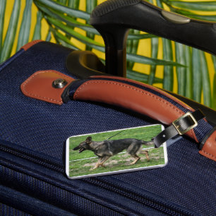 Duitse herder sable lopen bagagelabel
