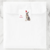 Duitse herder Santa Hat Gift Labels Stickers (Tas)