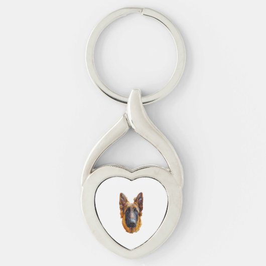 Duitse herder schattig puppy hond sleutelhanger (Voorkant)