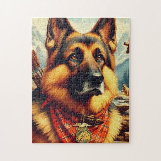 Duitse herder schilderij Legpuzzel (Verticaal)
