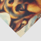 Duitse herder schilderij Tissuepapier (Detail)