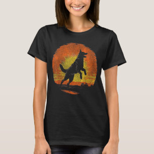 Duitse Herder Silhouette Dog Funny Retro T-shirt