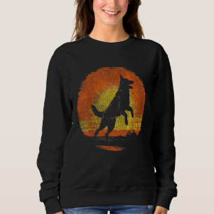 Duitse Herder Silhouette Dog Funny Retro Trui