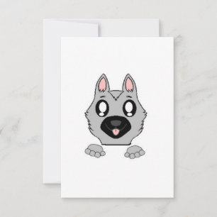 Duitse Herder Silver en Black Peeking Cartoon Bedankkaart