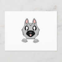 Duitse Herder Silver en Black Peeking Cartoon