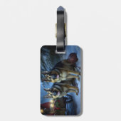 Duitse herder sneeuwslee kerstdecor bagagelabel (Achterkant verticaal)