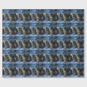 Duitse herder sneeuwslee kerstdecor cadeaupapier (Vlak)