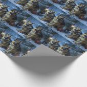 Duitse herder sneeuwslee kerstdecor cadeaupapier (Hoek)