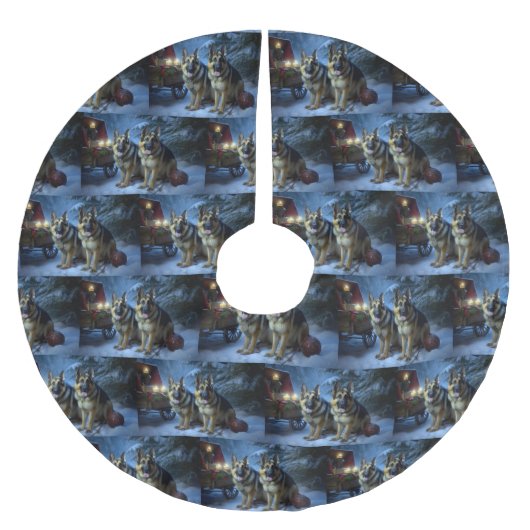 Duitse herder sneeuwslee kerstdecor kerstboom rok (Voorkant)