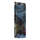 Duitse herder sneeuwslee kerstdecor thermosbeker (Geroteerd rechts)