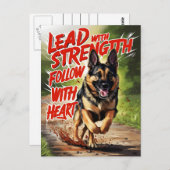 Duitse herder sterkte en hart briefkaart (Voorkant / Achterkant)