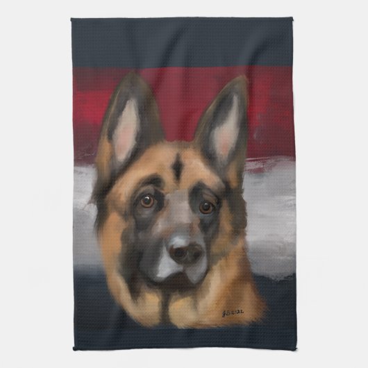 Duitse herder theedoek (Verticaal)