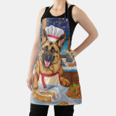 Duitse herder vakantie bakken: feestelijke kerst schort (Insitu)