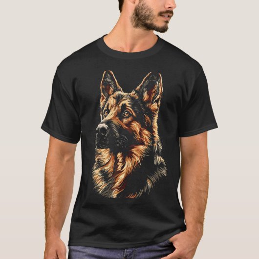 Duitse Herder Vector T-shirt (Voorkant)
