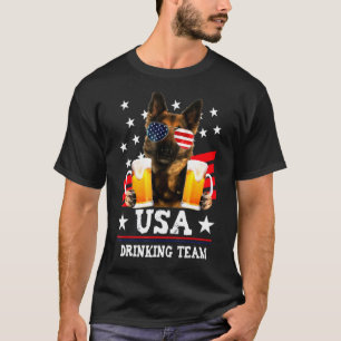 Duitse Herder Verenigde Staten Drank Team Onafhank T-shirt