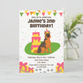 Duitse herder verjaardagsuitnodiging kaart (Staand voorkant)