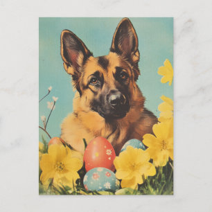 Duitse herder vintage Pasen Briefkaart